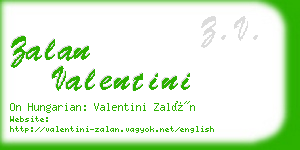 zalan valentini business card